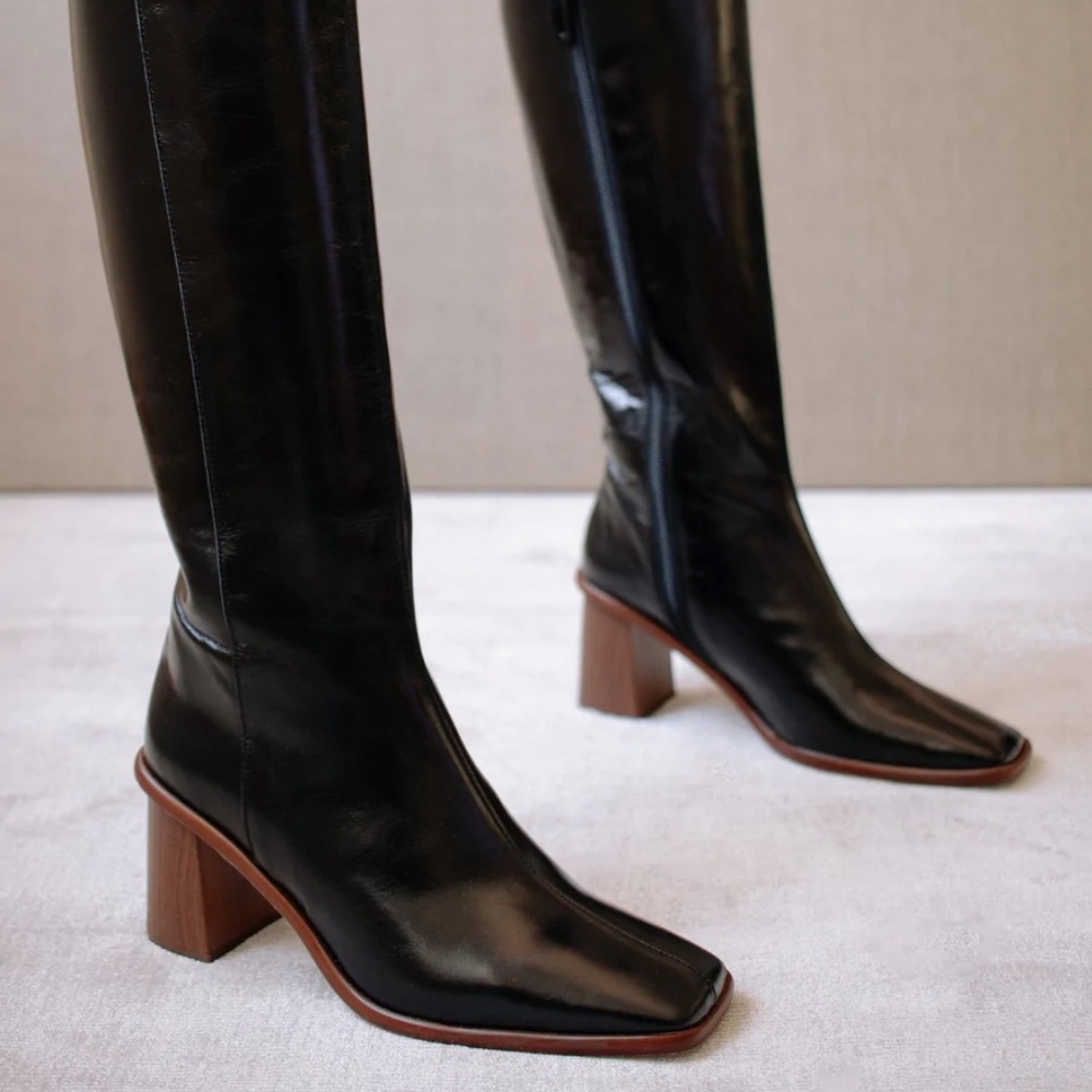COPY - ALOHAS East Black Knee High Boots